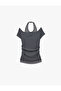 Slim Fit Draped Off-Shoulder Layered Short Sleeve Halter Neck T-Shirt - 6