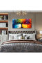 Large Modern Abstract Blue & Black Wall Art Poster, Wrap Framed 60x120 cm - 4