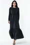 Women's Baby Collar Long Hijab Dress 1552 - Black