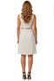 Women's White Polka Dot Sleeveless Belted Midi Dress - Summer V-Neck Casual Dress - 3