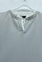 V-Neck Double Layer 2-Thread Combed Cotton Blouse - Gray - 5