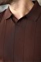 Brown Slim Fit Polo Collar Knitwear Men's T-Shirt E7491 - 3