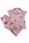 Girls' Summer Pajama Set with Teddy Bear Pattern, Pink Color, Short Sleeve, Cotton - 8