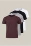 Men's Multi-Colored 4-Pack 100% Cotton Comfortable Fit Black-White-Grey-Bitter Brown T-Shirt
