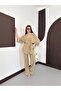 Women's Top and Bottom Set V-Neck Tie-Up Jacket Wide-Leg Palazzo Pants Two-Piece Set - 5