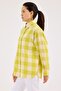 Women's Lemon Yellow Plaid Shirt Regular Fit - 4