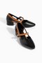 Elara Black-Brown Genuine Leather Women's Short Heeled Shoes, Size 34-43, Comfortable and Stylish Design - 6