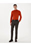Brown Slim Fit Fabric Trousers 50312923-Vr029