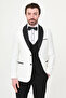 Straight Slim Fit Removable Collar Men's Groom Suit White - 45454.26Y - 4
