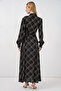 Women's Buttoned Long Hijab Dress 2588 - D. Black - 6