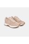 Women's Beige Lace-Up Thick Soled Suede Sports Shoes