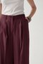 Plum-Iron Mark Detail Palazzo Trousers - 4