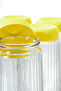 Set of 6 Yellow Lidded Glass Storage Containers 1500 ml – Legumes, Food, Breakfast Jars Set - 2