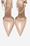 THALIA Beige Patent Leather Pointed-Toe Charm Women's Stiletto Heels - 2