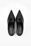 Jemre Black Leather Women's Heeled Slippers - 3