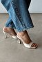 Liza Ecru Heeled Slippers - 3