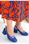 Jecci Blue Skin Heeled Shoes - 3