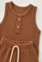 Baby Boy Waffle Fabric 2-Piece Summer Set Sleeveless Shorts Set 0-3-6-9-12 Months - 5