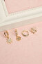 Women's Yellow Stone Steel Earring Set - 4-Piece Star and Lightning Design - 3
