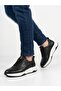 Men's black genuine leather orthopedic sole casual sneaker shoes