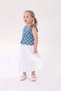 Denim Brode Jacket Linen Skirt Bottom Top Set - 4