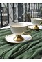 4 Piece 2-Person Porcelain Gilded Coffee Cup Gold Footed Coffee Cup 90 ml - Heva - 3