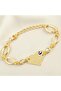 Gldisptm Heart Name Engravable Blank Plate Stone Bracelet (221257) - Yellow