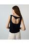 Cutout T-Shirt with Bead Accessories