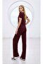 Women's Trend Model Oysho Fabric Bottom Top Polo Neck Set - 3