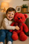 Cute Design 80 cm Plush Teddy Bear with Bow Tie - Safe Toy for Children
