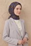 Soft Scarf Floral Line Dark Navy Blue 90X90 - 2