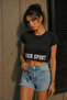 Women's Cotton Sport Printed Oversize Short Sleeve Crop T-Shirt - 6