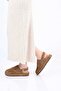 Velcro Poly Sole Laser Printed Genuine Leather Sabo Sandals 341-1128 Women's Sandals - 4