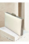 Ecru Color Silver Detail Satin Evening Dress Bag Evening Bag Engagement Wedding Bag Handbag - 2