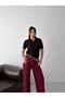 Premium Viscose Soft Textured Polo Collar Short Sleeve Embroidery Detailed Knitwear Sweater - 3