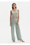 Cotton Silk Blend Clay Green Knitwear Trousers - 2