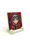 Anatolian Ethnic Motif Girl Tabletop Printed Stone Tabletop 10X10 Krt-113