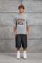 Men's T-Shirt Nevada Print Washable Gray Oversize Printed Crew Neck Cotton - 3