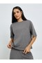 Charcoal Ribbed T-Shirt and Wide Leg Joggers Co-Ords - 2