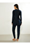 Pack of 2 - Full Sleeve Half Zip Tunic with Ruffle Detail and Leggings Burkini Set - 6