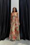 Gathered Detailed Tied Chiffon Maxi Dress