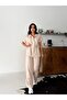 Women's Modal Fabric Top and Bottom Set with Stopper and Parachute Detail, Snap Fastener Pockets - 4