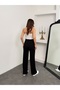 Women's Lace-Up High-Waisted Wide-Leg Pants Comfortable Fit - 8