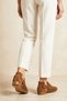 Darlene Real Leather Women's Summer Boots Tan Suede Velcro - 5