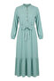 Hakim Collar Belted Viscose Dress 4077-08 Green - 5