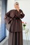 Premium Collar, Bronchial Shoulder Cape, Voile Double Suit - Brown - 8