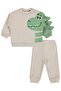Dinosaur Printed 3-18 Month Set - Beige - 4