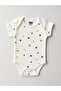 2-Piece Bee Patterned Cotton Unisex Baby Short Sleeve Bodysuit and Pants Set - 3