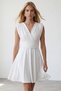 Women's white v-neck corset waist flared dress alc-x12153