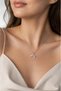 316L Steel Chain Silver Color Fish Tail Model Zircon Stone Women's Necklace - 2